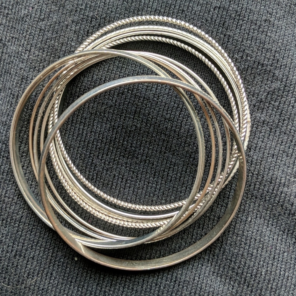 Silver bangels